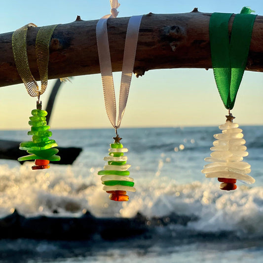 Lake Erie Beach Glass Christmas Tree Ornament